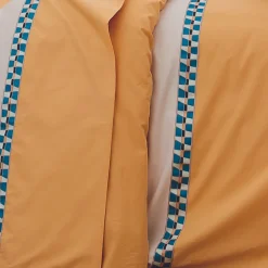 Tradilinge Housse de couette percale avec galon (240x220 cm - Jaune)