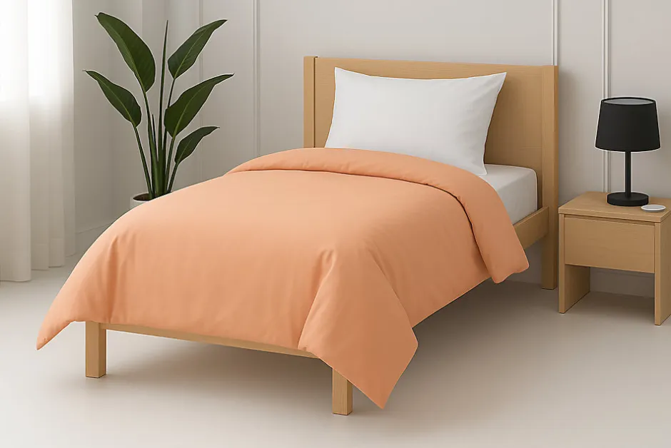 Mortreux Housse de couette Polycoton Pêche - 1 personne 140 x 200 - 488-3