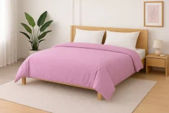 Mortreux Housse de couette Polycoton Lilas - 2 personnes 220 x 240 - Toutes saisons -
