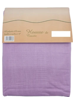 Mortreux Housse de couette Polycoton Lilas - 2 personnes 220 x 240 - Toutes saisons -