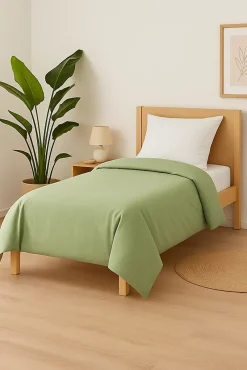 Mortreux Housse de couette Polycoton Verte - 1 personne 140 x 200 - 488-2 New