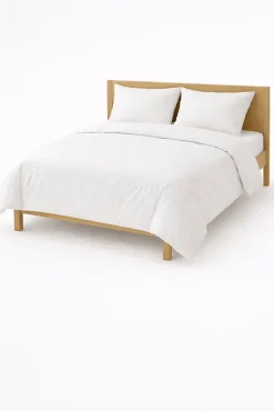Mortreux Housse de couette Polycoton Blanc - 2 personnes 220 x 240 - Toutes saisons -