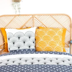 Cote Deco Housse de couette réversible 200x200 KERITA + 2 taies 100% coton adouci 57 fils/cm2