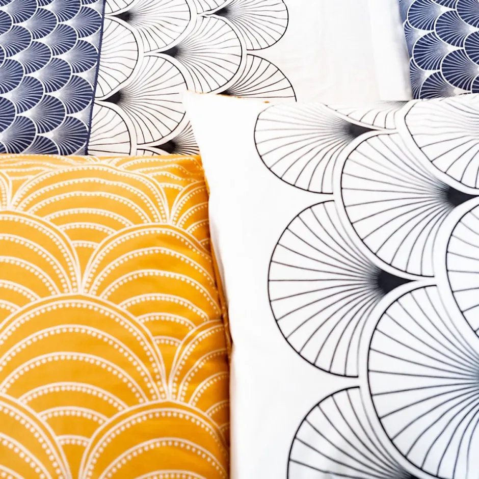 Cote Deco Housse de couette réversible 200x200 KERITA + 2 taies 100% coton adouci 57 fils/cm2
