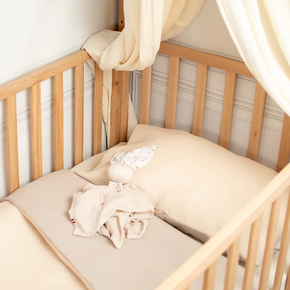 Sevira Kids Housse de couette réversible gaze de coton & nid d'abeille