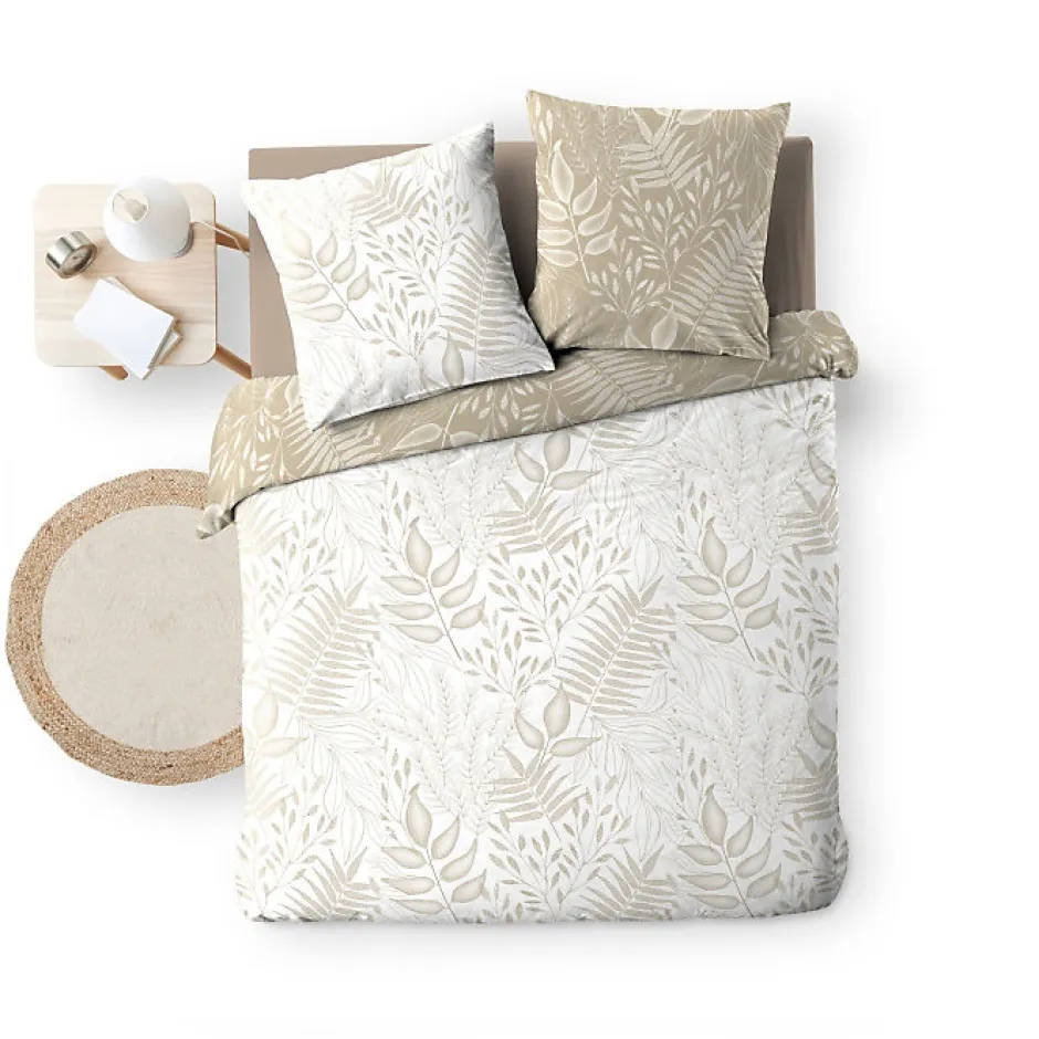 Douceur D'Intérieur Housse de couette réversible 260 x 240 cm coton 57 fils Cassia