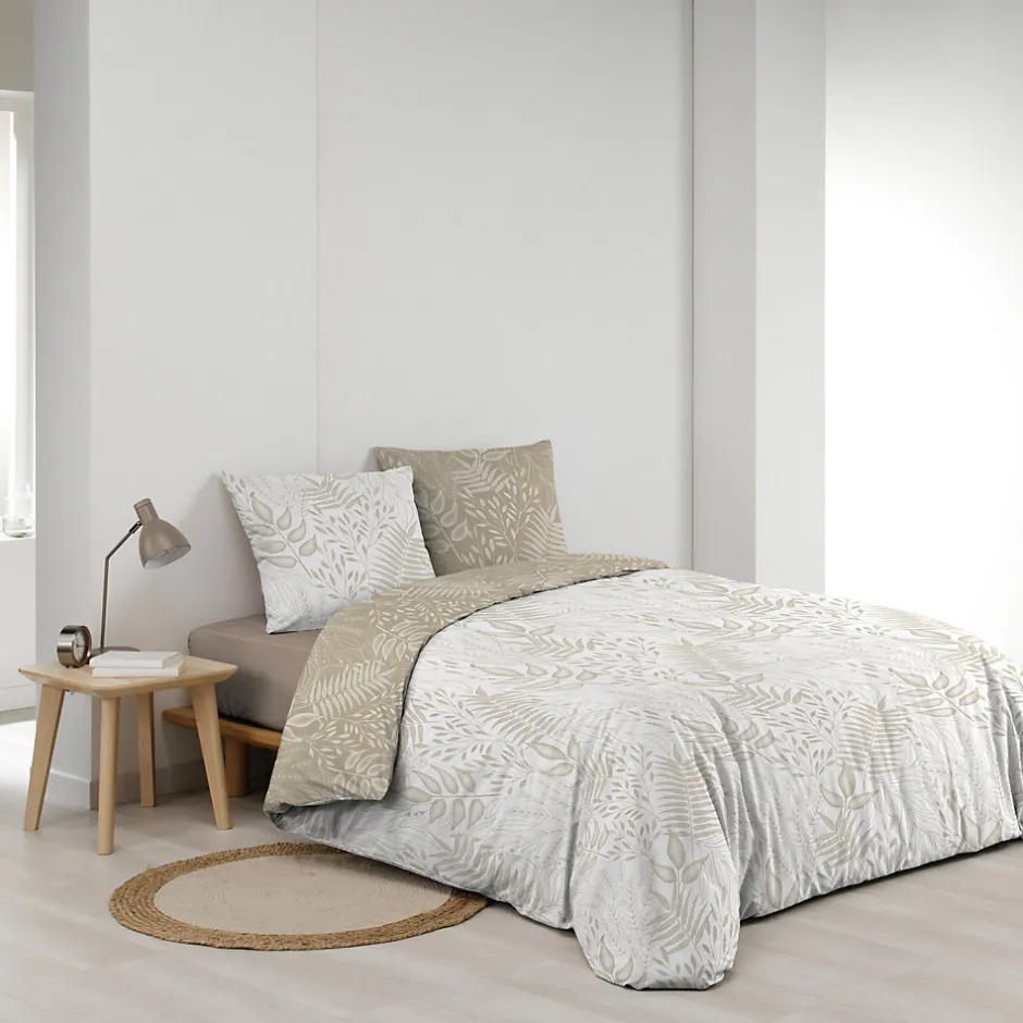Douceur D'Intérieur Housse de couette réversible 260 x 240 cm coton 57 fils Cassia
