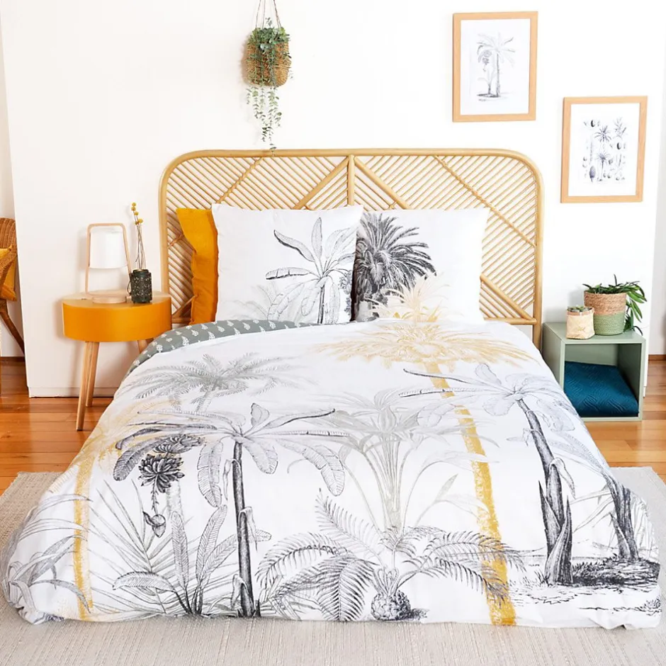 Cote Deco Housse de couette réversible 240x220 SOLI + 2 taies 100% coton adouci 57 fils/cm2 Online