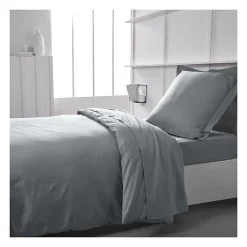 Todays Tools Housse de couette TODAY Essential - 140 x 200 cm - 1 personne - 100% Coton uni - Acier