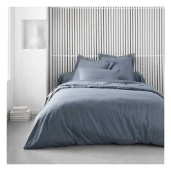 Todays Tools Housse de couette TODAY Essential - 240 x 260 cm - 2 personnes - 100% Coton uni - Denim Outlet