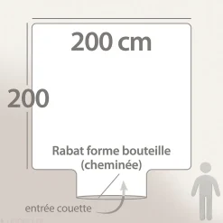 Linnea Housse de couette uni 200x200 cm percale de coton MANOIR bleu Marine
