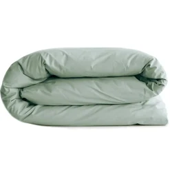 Linnea Housse de couette uni 280x240 cm percale de coton MANOIR vert Lichen