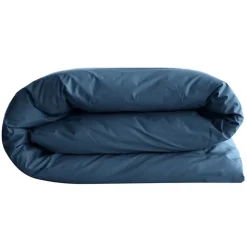 Linnea Housse de couette uni 260x240 cm percale de coton MANOIR bleu Marine