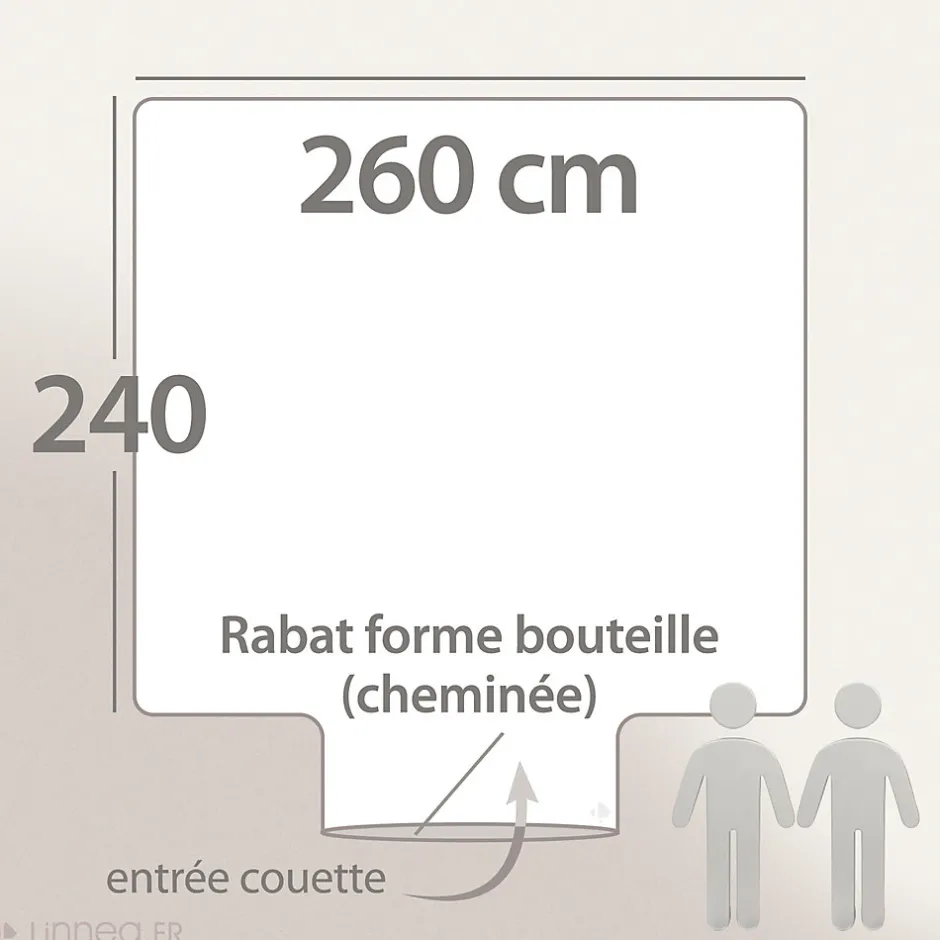 Linnea Housse de couette uni 260x240 cm percale de coton MANOIR gris Perle