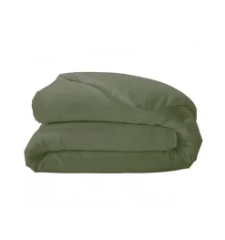Tradilinge Housse de couette unie en percale de coton (200x200 cm - Vert Olive) Best