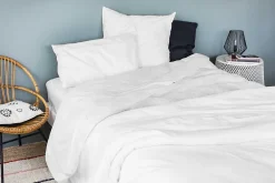 Toison d'Or Housse de couette unie en coton Lavé (260x240 cm - Blanc)