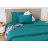 Toison d'Or Housse de couette unie en coton Lavé (140x200 cm - Bleu) Hot