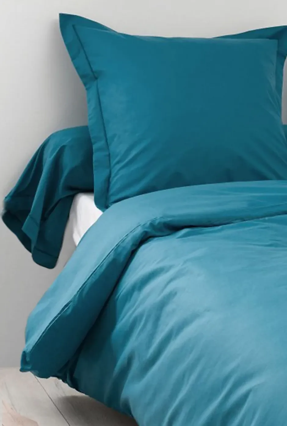 Tradilinge Housse de Couette Unie en 100 % Coton (240x220 cm - Bleu Paon) Best