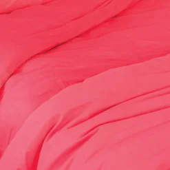 Toison d'Or Housse de couette unie en coton Lavé (200x200 cm - Rouge)