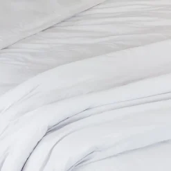 Toison d'Or Housse de couette unie en coton Lavé (200x200 cm - Gris Perle) Sale