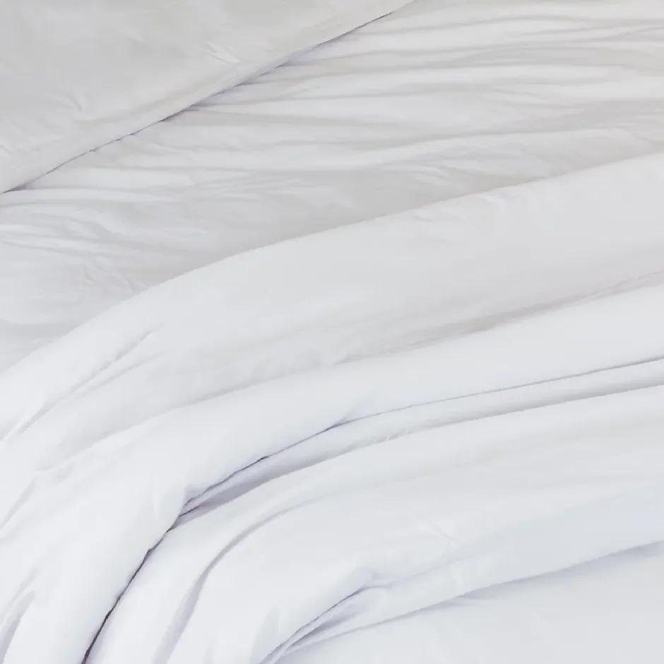 Toison d'Or Housse de couette unie en coton Lavé (200x200 cm - Gris Perle) Sale