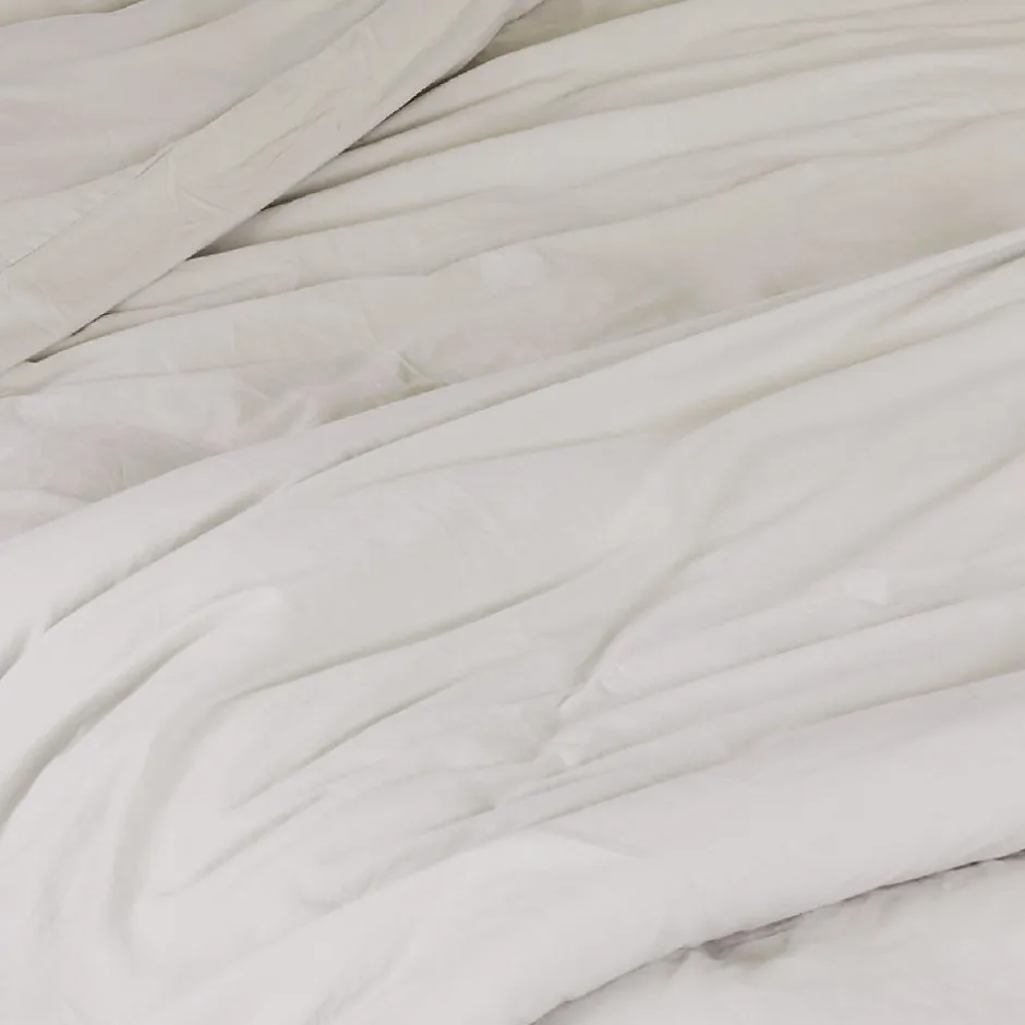 Toison d'Or Housse de couette unie en coton Lavé (140x200 cm - Gris Galet)