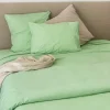 Toison d'Or Housse de couette unie en coton Lavé (260x240 cm - Vert clair)