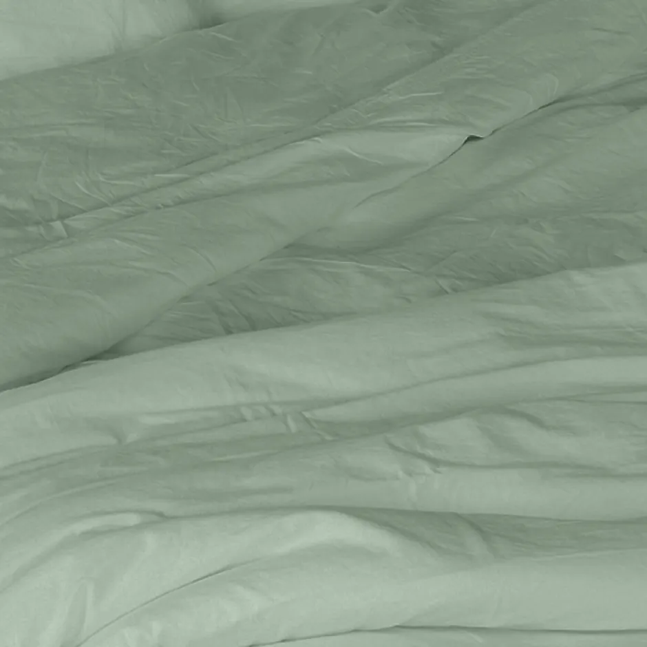 Toison d'Or Housse de couette unie en coton Lavé (200x200 cm - Kaki)