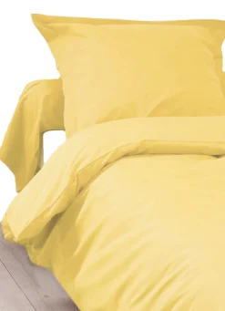Tradilinge Housse de Couette Unie en 100 % Coton (200x200 cm - Jaune)