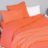 Toison d'Or Housse de couette unie en coton Lavé (140x200 cm - Orange corail)