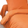 Tradilinge Housse de Couette Unie en 100 % Coton (200x200 cm - Orange corail)