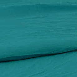 Toison d'Or Housse de couette unie en coton Lavé (260x240 cm - Bleu)