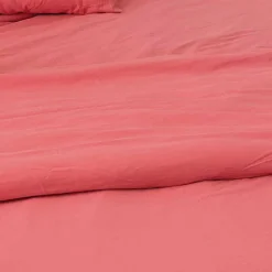 Toison d'Or Housse de couette unie en coton Lavé (200x200 cm - Rose)