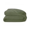 Tradilinge Housse de couette unie en percale de coton (240x220 cm - Vert Olive) New