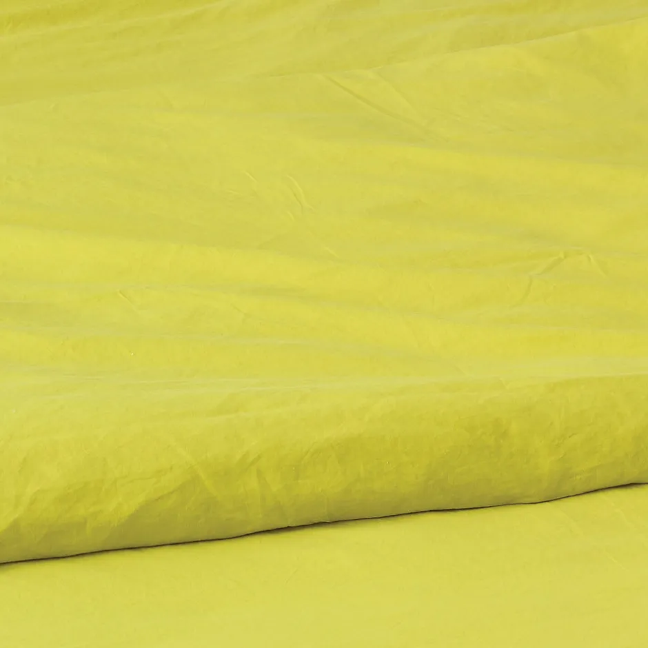 Toison d'Or Housse de couette unie en coton Lavé (200x200 cm - Jaune)