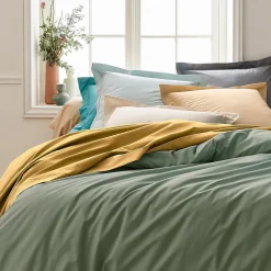 Tradilinge Housse de couette unie en percale de coton (280x240 cm - Ambre) Sale