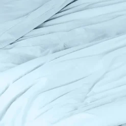 Toison d'Or Housse de couette unie en coton Lavé (140x200 cm - Turquoise) Sale