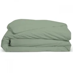 Bleu Calin Housse de couette unie 220x240cm PERCALE SAUGE