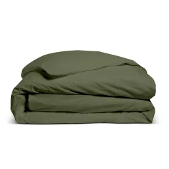 Bleu Calin Housse de couette unie 220x240cm PERCALE KAKI
