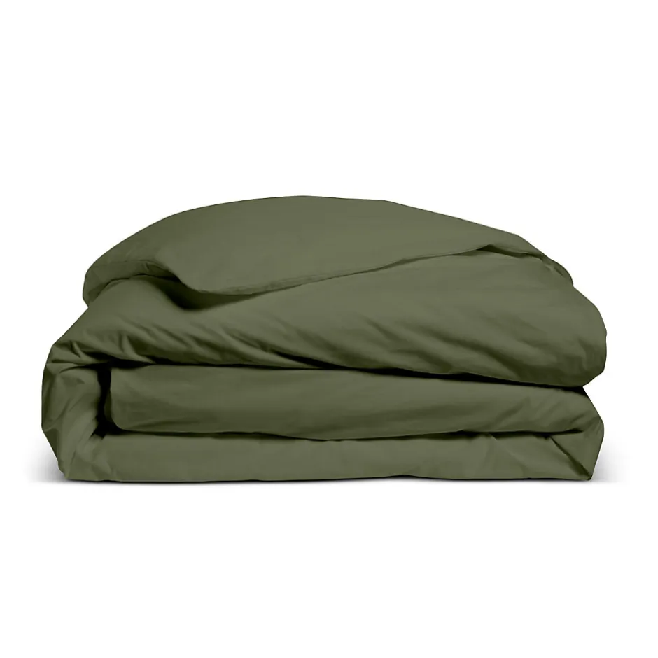 Bleu Calin Housse de couette unie 220x240cm PERCALE KAKI
