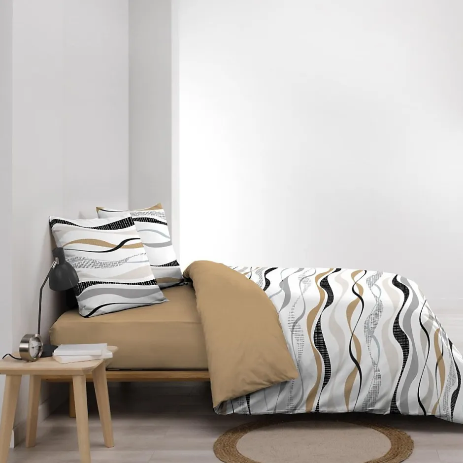 Douceur D'Intérieur Housse de couette 240x220 + 2 taies VAGUELINE Naturel Hot