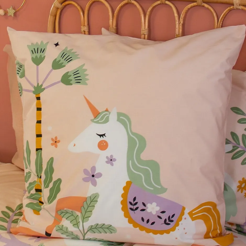 Cote Deco Housse de couette 140x200 + 1 taie LICORNE coton 57fils Best