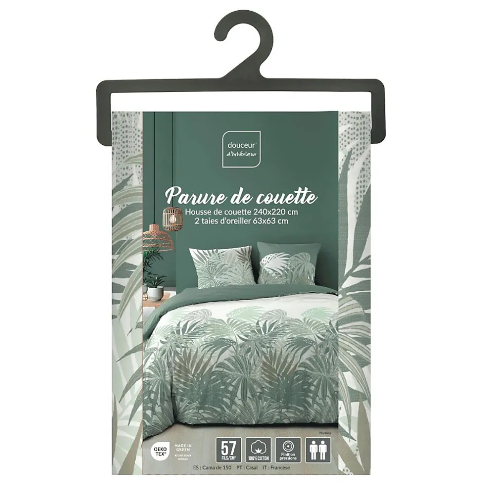 Douceur D'Intérieur Housse de couette 240x220 + 2 taies NYMEA 100% coton 57fils