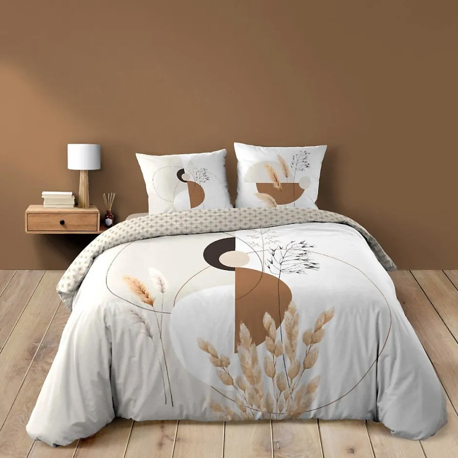 Douceur D'Intérieur Housse de couette 240x220 + 2 taies PAMPA 100% coton Outlet