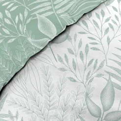 Douceur D'Intérieur Housse de couette 260x240 + 2 taies CASSIA sauge 100% coton
