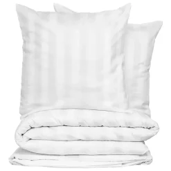 Atmosphera Créateur D'Intérieur Housse de couette 240x220 + 2 taies coton satiné blanc Hot