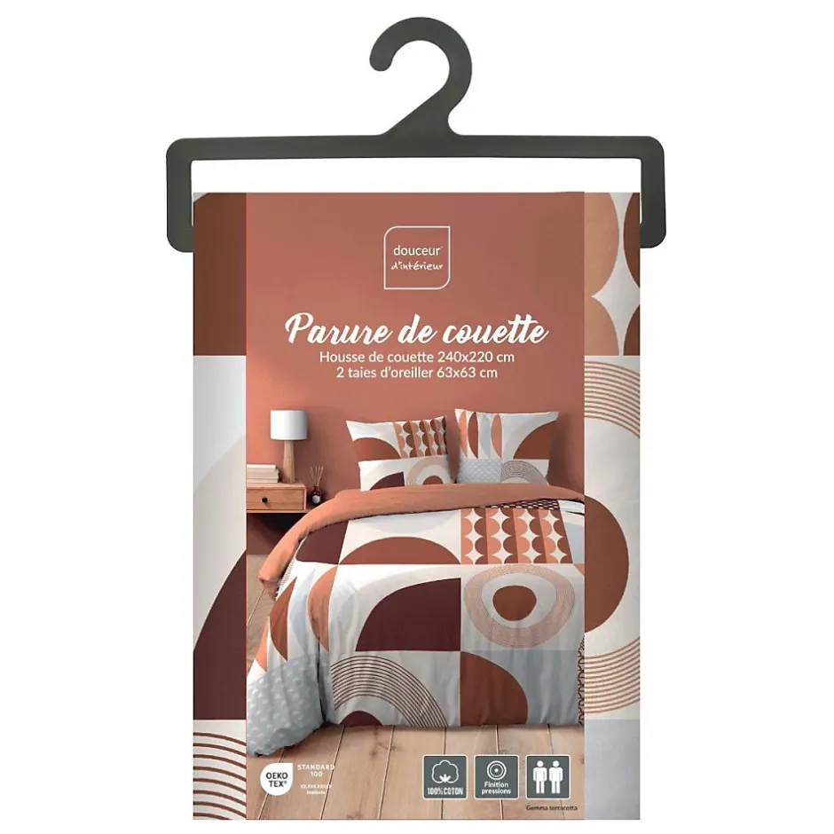 Douceur D'Intérieur Housse de couette 240x220 + 2 taies GEMMA 100% coton