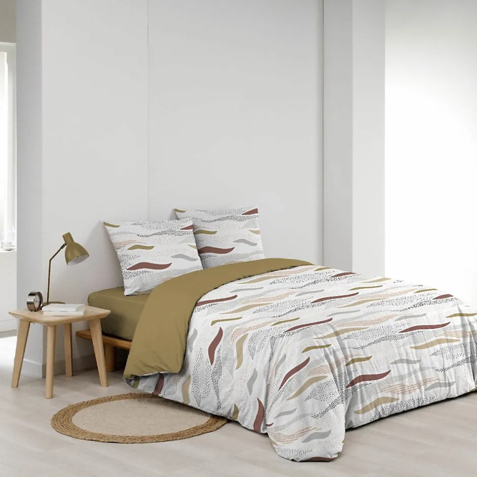 Douceur D'Intérieur Housse de couette 240x220 + 2 taies imprimées VAGUES