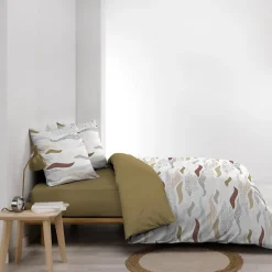Douceur D'Intérieur Housse de couette 240x220 + 2 taies imprimées VAGUES