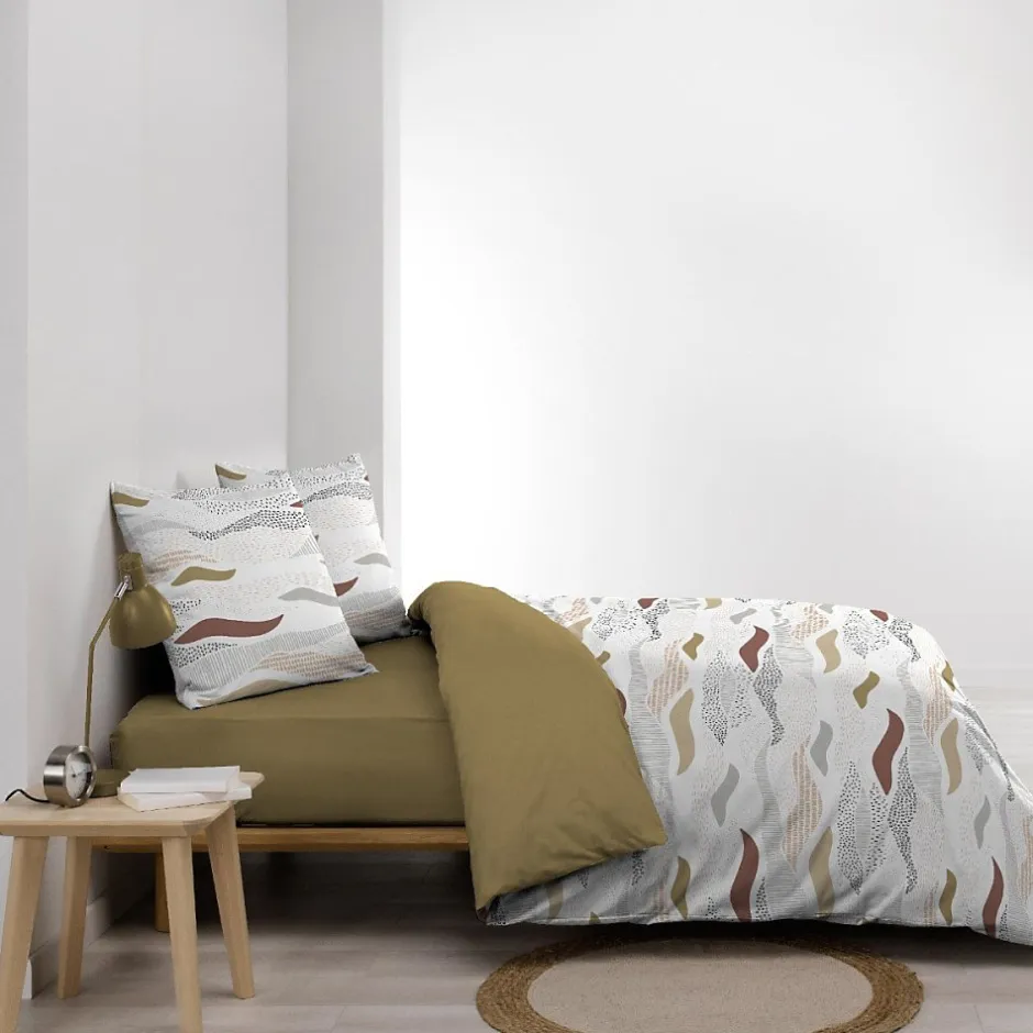 Douceur D'Intérieur Housse de couette 240x220 + 2 taies imprimées VAGUES